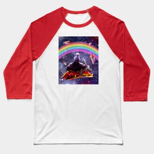 Snowy Owl Riding Unicorn Turtle on Burrito Baseball T-Shirt